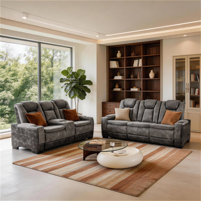 Charlie Gray Power Recliner Sofa Set