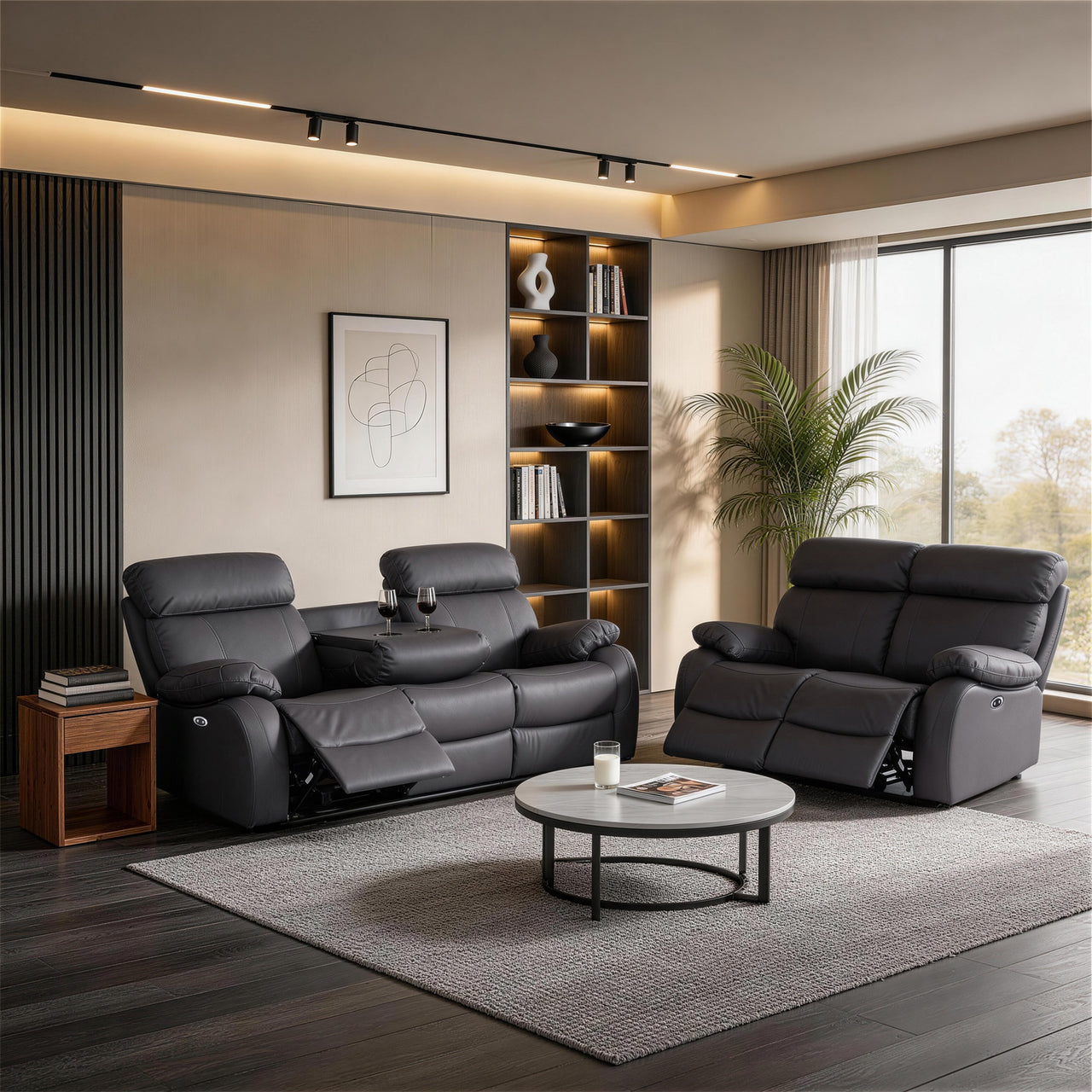 Harry Gray Power Recliner Sofa & Loveseat