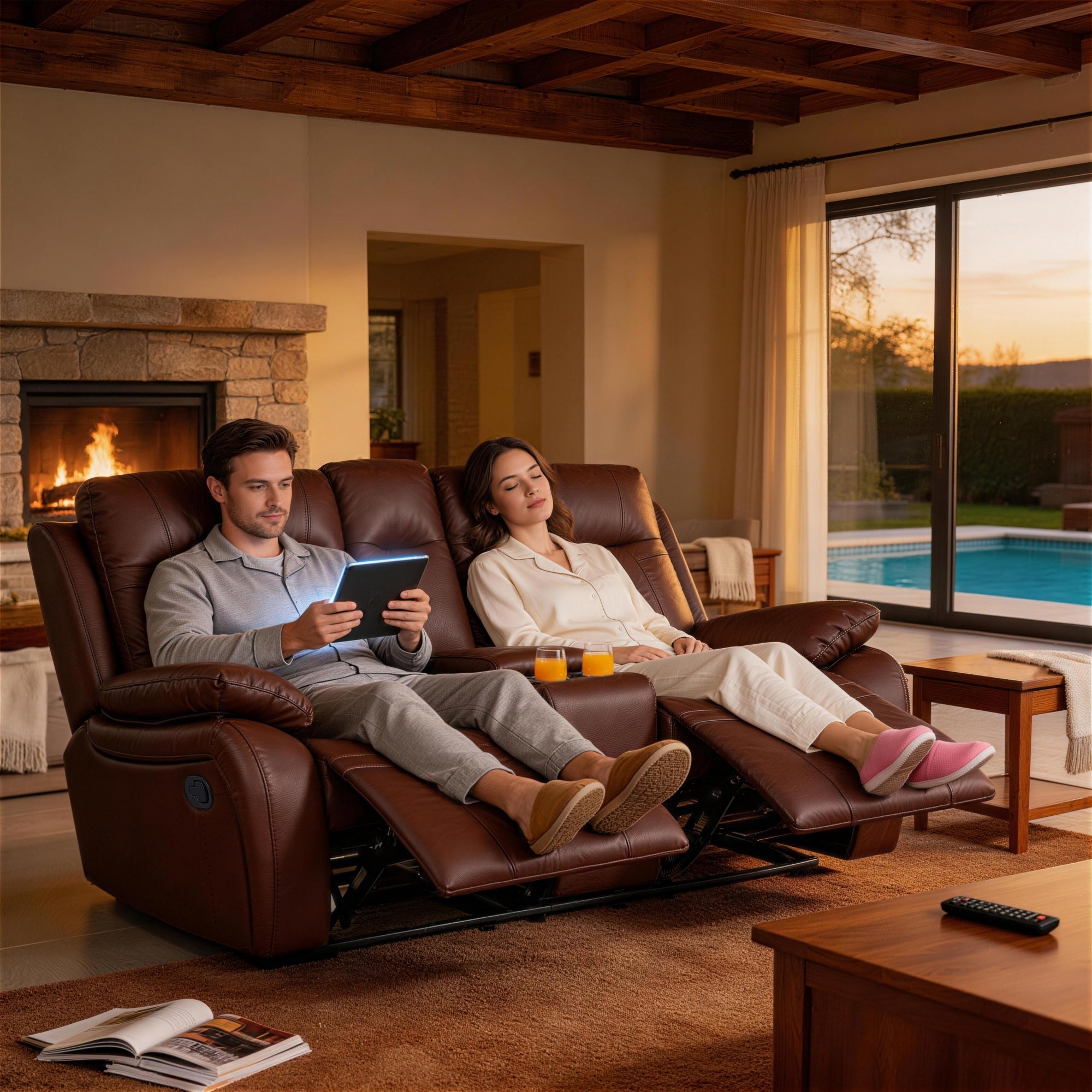 Evian Manual Recliner Loveseat