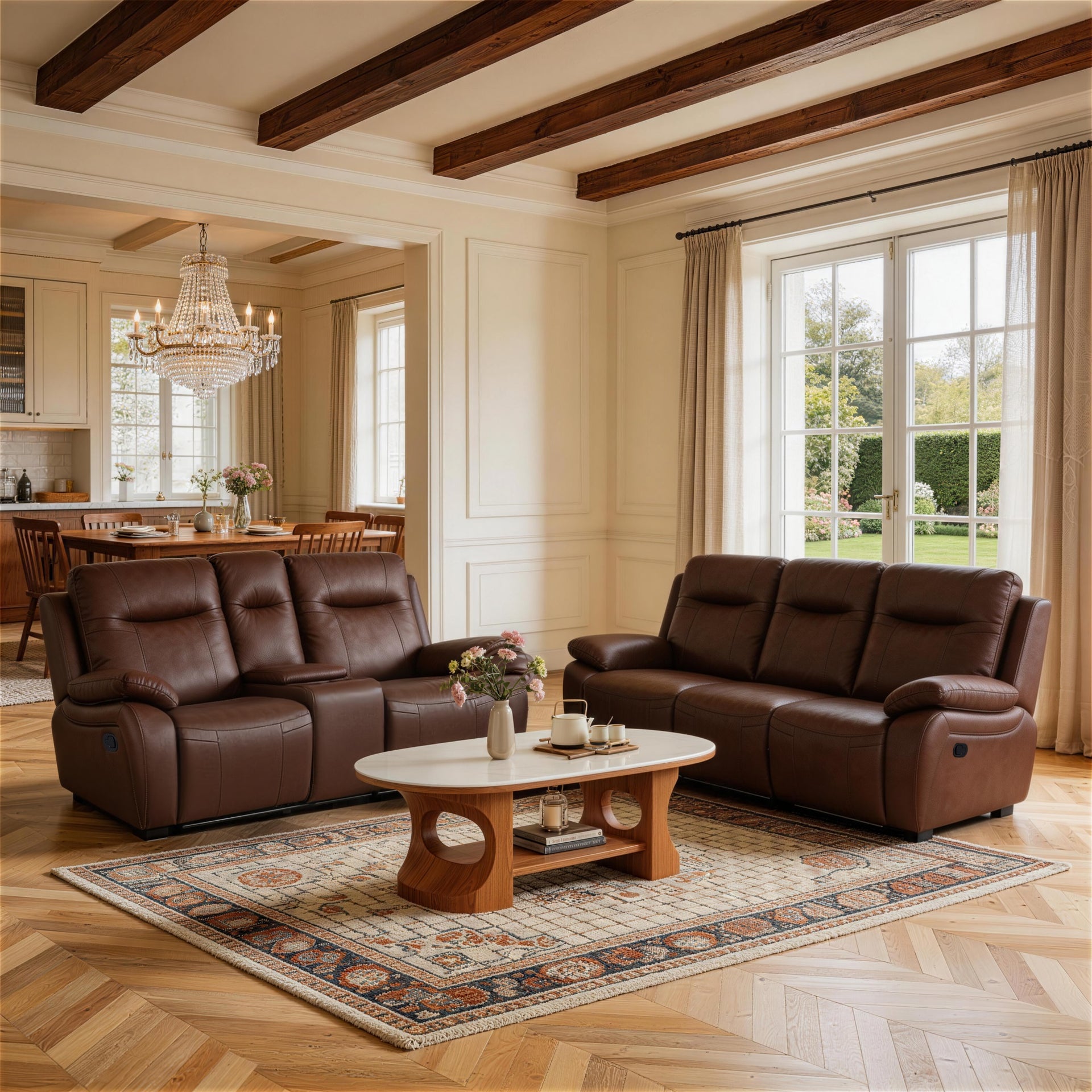 Evian Manual Recliner Sofa & Loveseat