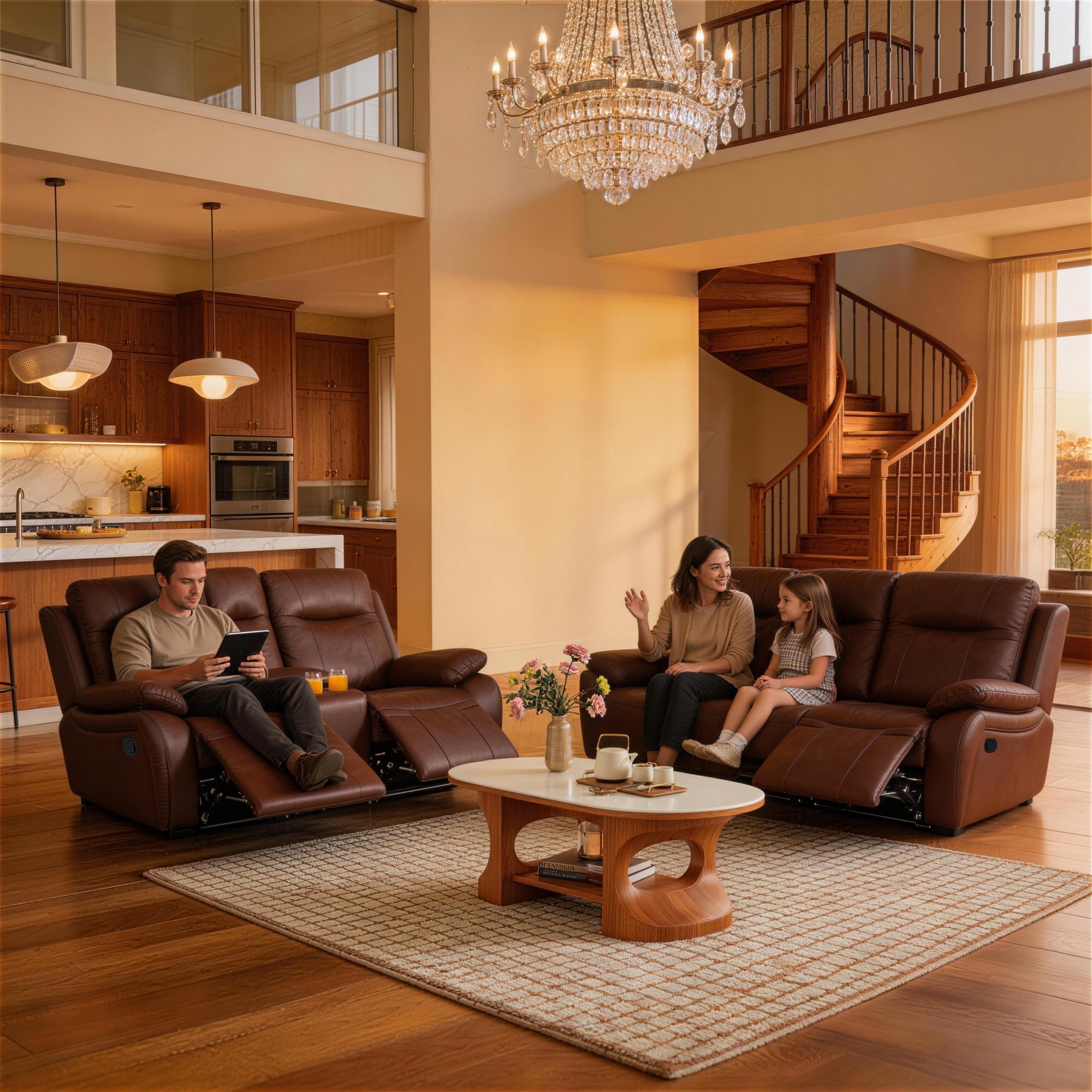 Evian Manual Recliner Sofa&Loveseat